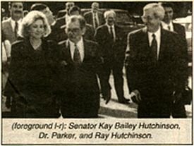 Senator Kay Bailey Hutchinson, Dr. Parker, and Ray Hutchinson. - Copyright – Stock Photo / Register Mark