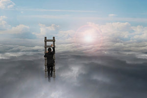 man climbing ladder - Copyright – Stock Photo / Register Mark