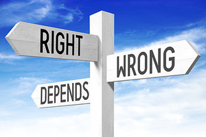right wrong depends - Copyright – Stock Photo / Register Mark