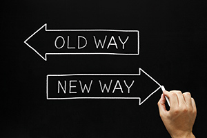 old way new way - Copyright – Stock Photo / Register Mark