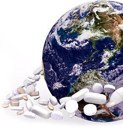 earth and pills - Copyright – Stock Photo / Register Mark